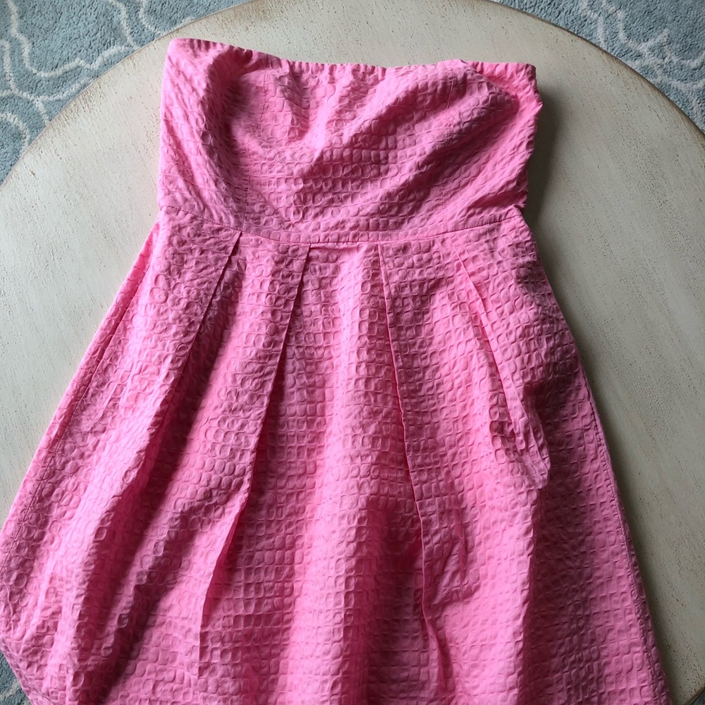 Bubblegum pink J. Crew strapless sundress 💕